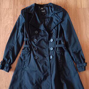BEBE Black Trench Coat Size Small